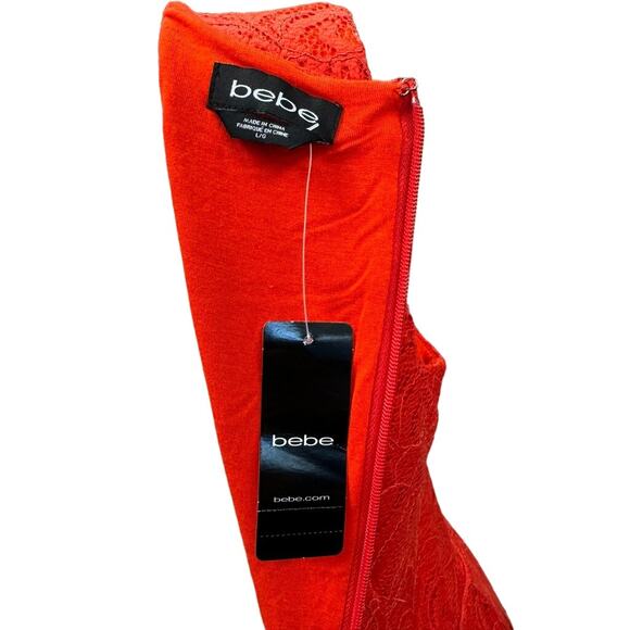 NWT!! "BEBE",Daniela,Red Lace,Midi dress,Sexy, Sleeveless, MSRP 129.00,Summer - Picture 5 of 13